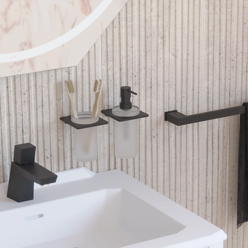 Sonia S Cube Soap Dispenser - Matt Black