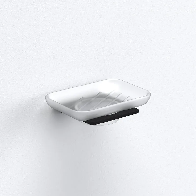 Sonia S Cube Soap Dish - Matt Black