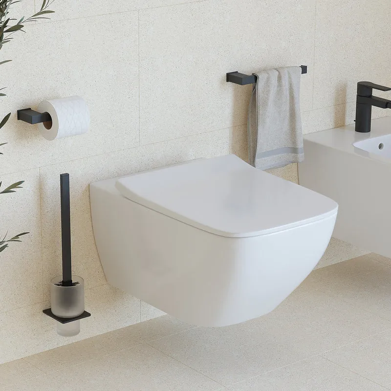Sonia S Cube Open Towel Bar - Matt Black