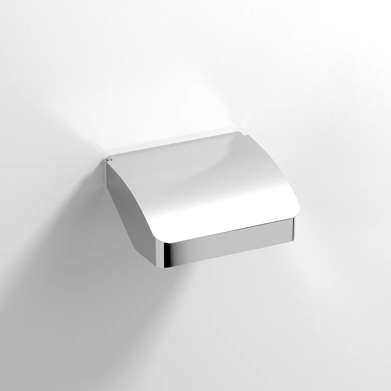Sonia S Cube Toilet Roll Holder With Flap - Chrome