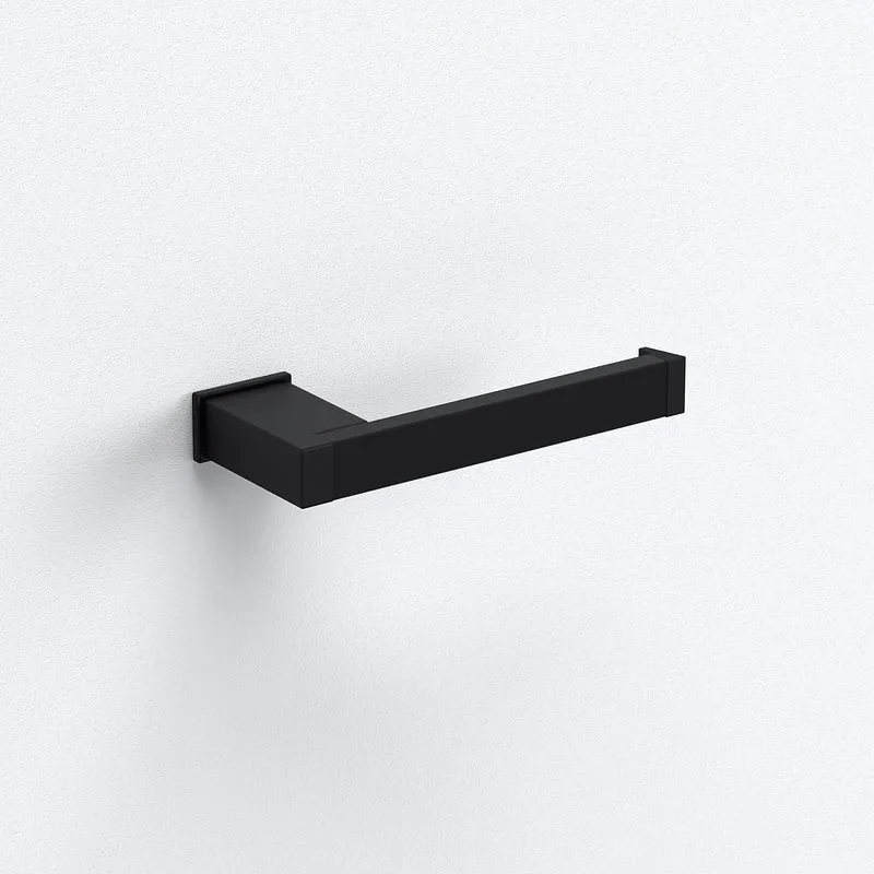 Sonia S Cube Open Toilet Roll Holder - Matt Black