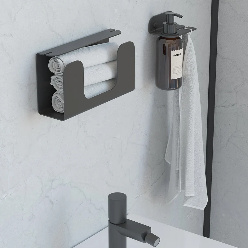 Sonia Quick Soap Dispenser And Hook - Matt Black