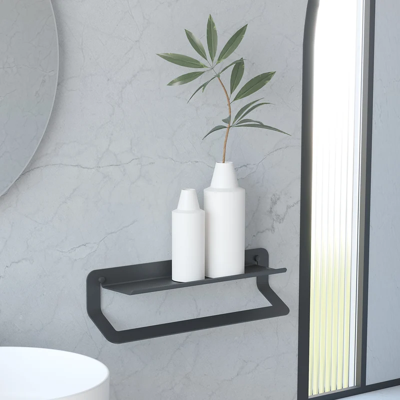 Sonia Quick Towel Rail & Shelf 45cm - Matt Black