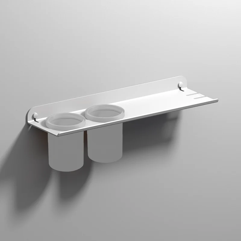 Sonia Quick Shelf with Double Large Tumbler - Matt White