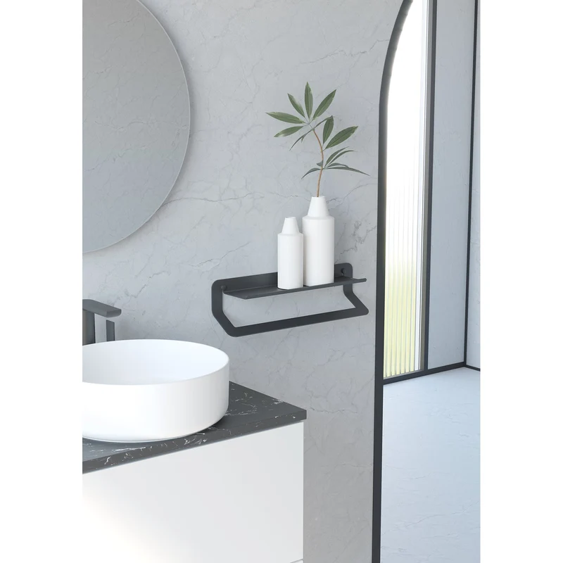 Sonia Quick Towel Rail & Shelf 45cm - Matt White