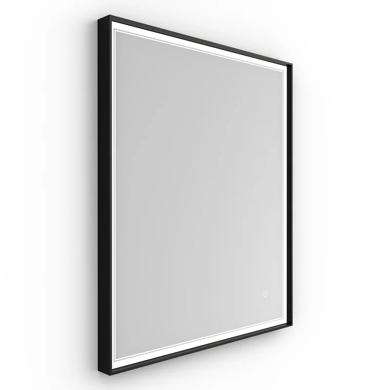 Origins Living Astoria LED Illuminated Mirror 75 - 75x90cm - Matt Black