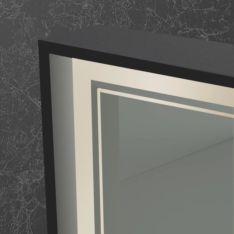 Origins Living Astoria LED Illuminated Mirror 75 - 75x90cm - Matt Black