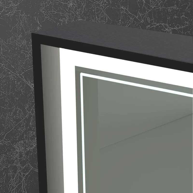 Origins Living Astoria LED Illuminated Mirror 75 - 75x90cm - Matt Black