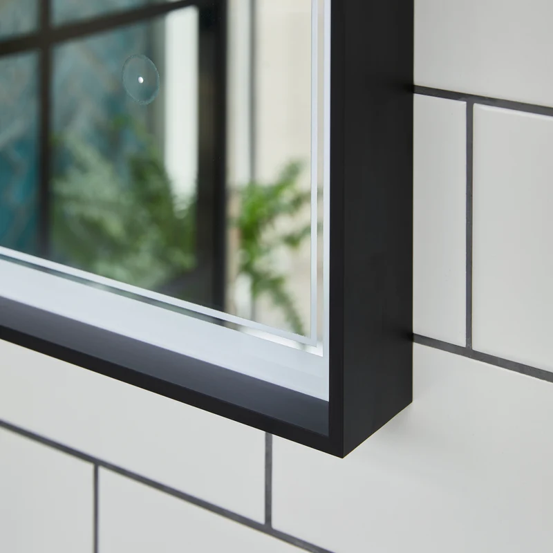 Origins Living Astoria LED Illuminated Mirror 75 - 75x90cm - Matt Black
