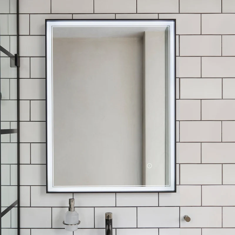 Origins Living Astoria LED Illuminated Mirror 60 - 60x80cm - Matt Black