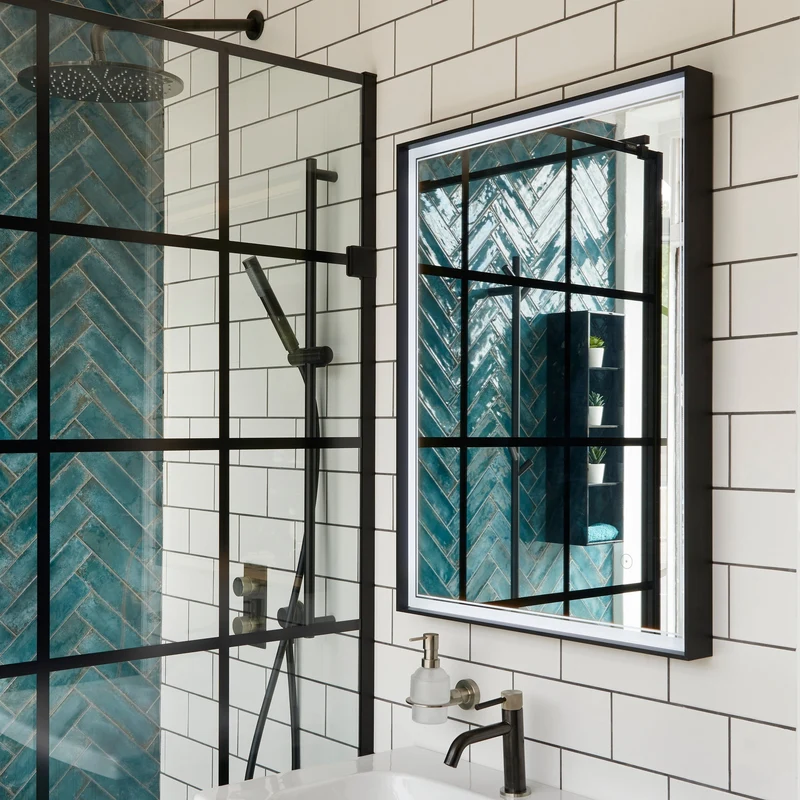 Origins Living Astoria LED Illuminated Mirror 60 - 60x80cm - Matt Black