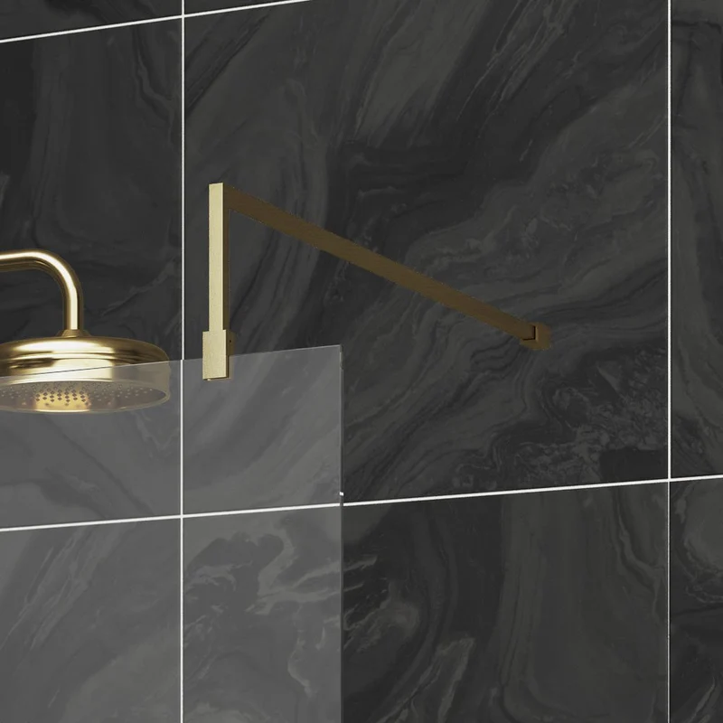 Wetroom Screen Support Arm Bar - Brushed Brass
