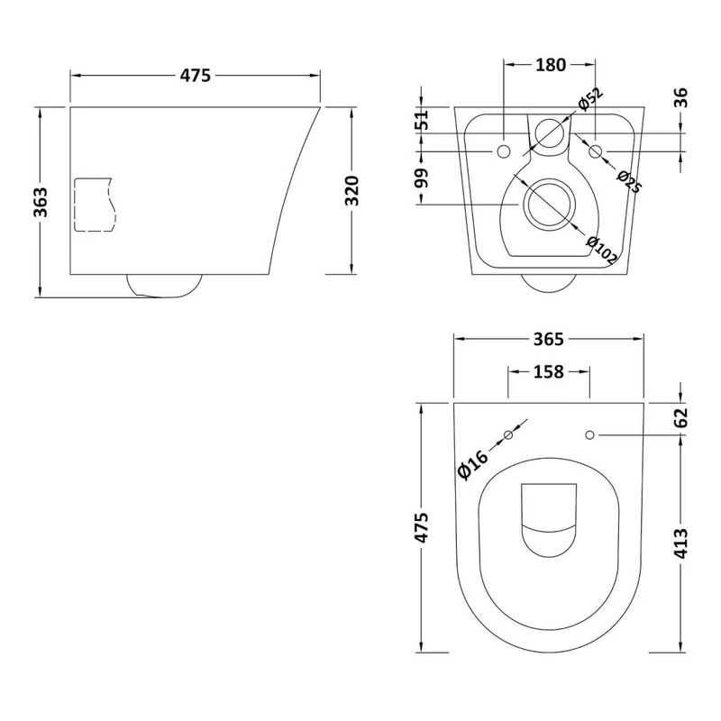 Lana Compact Rimless Wall Hung Toilet & Soft Close Seat