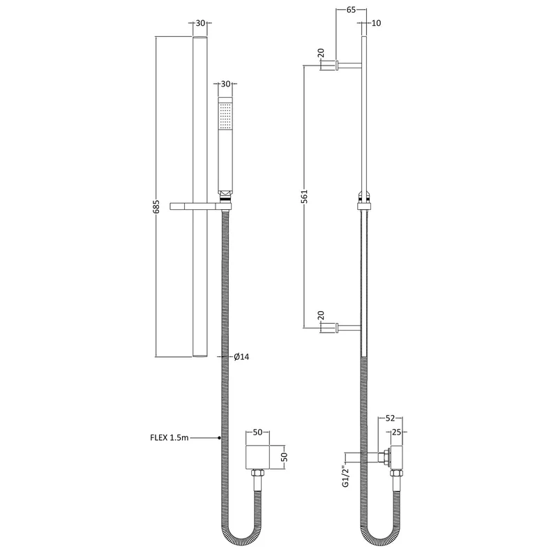 Cape Brushed Brass Concealed Shower Package With Rail Kit