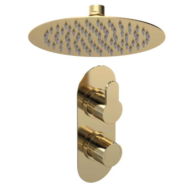 Lana Brushed Brass Concealed Shower Package With Fixed Head