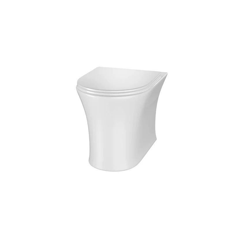 Lux Flair Rimless Wall Hung Toilet & Soft Close Seat - Matt Black Fittings