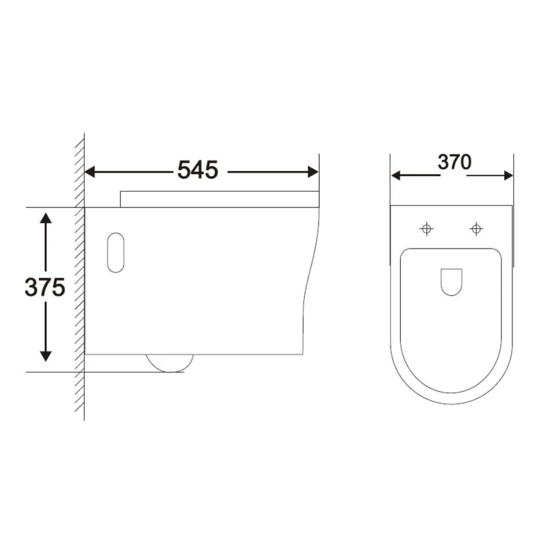 Lux Flair Rimless Wall Hung Toilet & Soft Close Seat - Chrome Fittings
