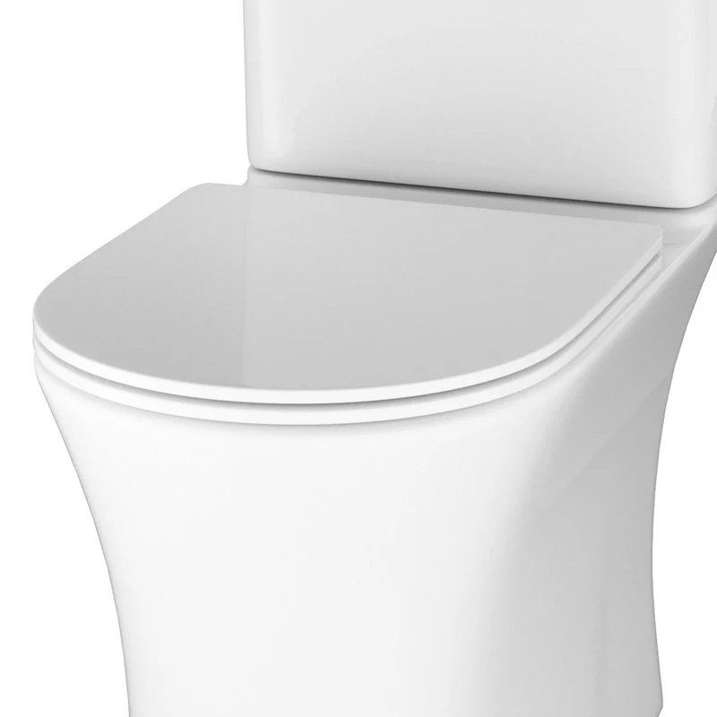 Lux Flair Rimless Back To Wall Toilet & Soft Close Seat - Matt Black Fittings