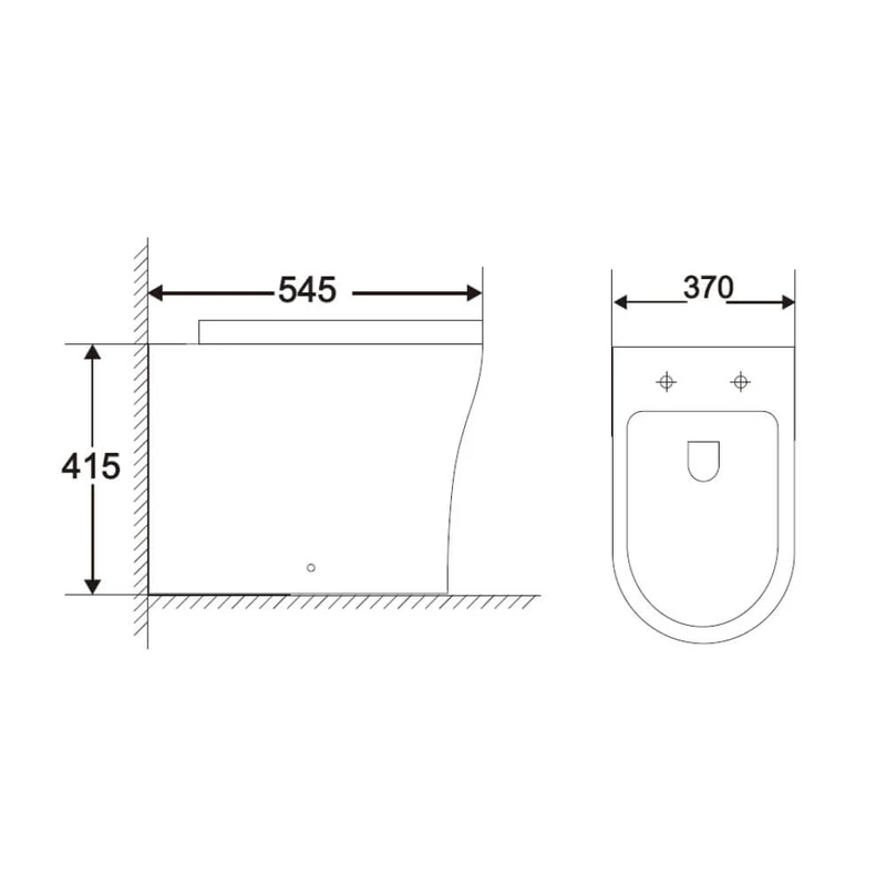 Lux Flair Rimless Back To Wall Toilet & Soft Close Seat - Matt Black Fittings