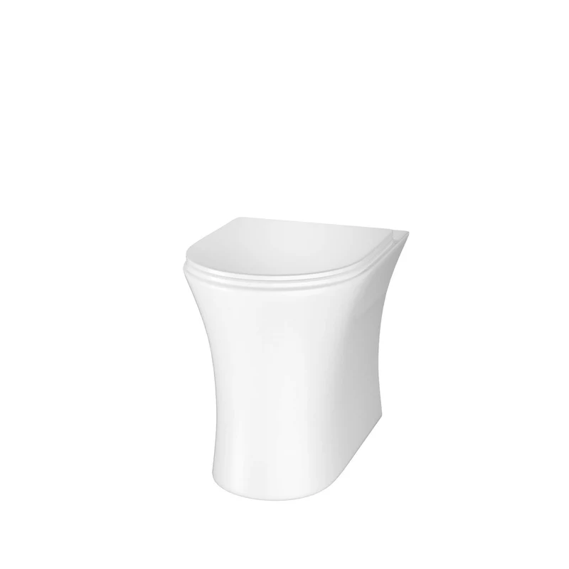 Lux Flair Rimless Back To Wall Toilet & Soft Close Seat - Chrome Fittings
