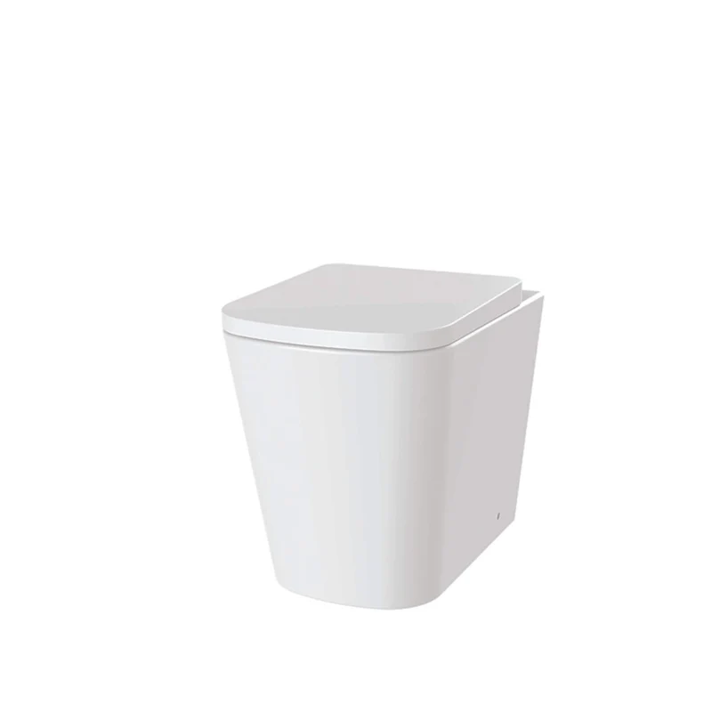 Lux Square Rimless Back To Wall Toilet & Soft Close Seat - Chrome Fittings