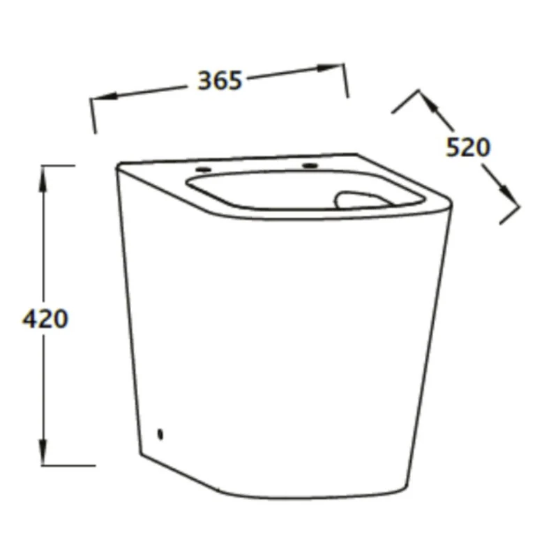 Lux Square Rimless Back To Wall Toilet & Soft Close Seat - Chrome Fittings