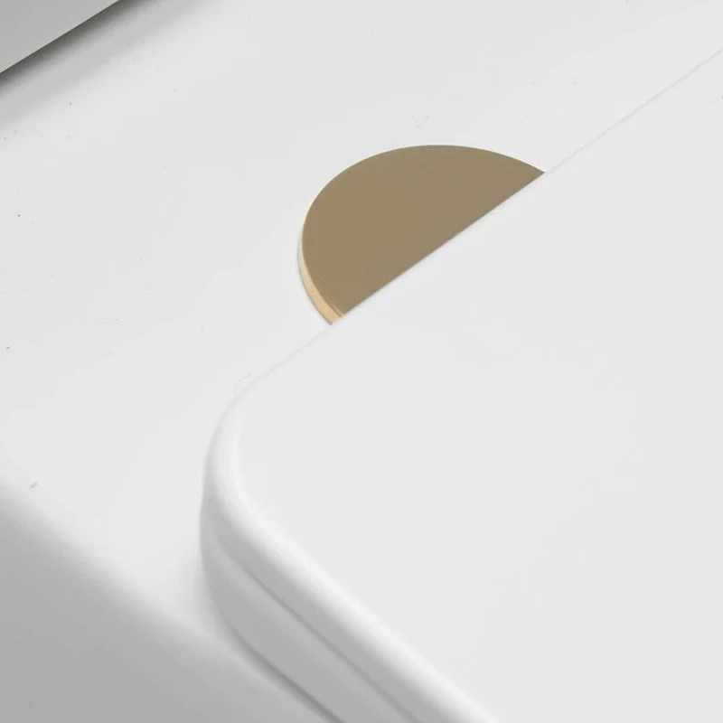 Lux Square Rimless Back To Wall Toilet & Soft Close Seat - Brushed Brass Fittings