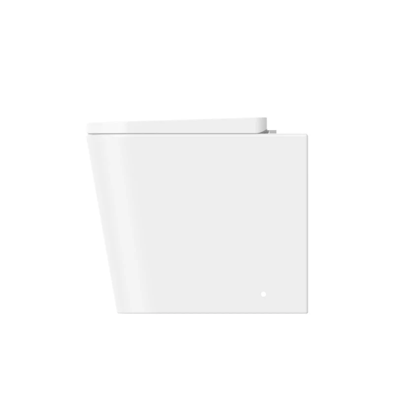 Lux Square Rimless Back To Wall Toilet & Soft Close Seat - Brushed Brass Fittings