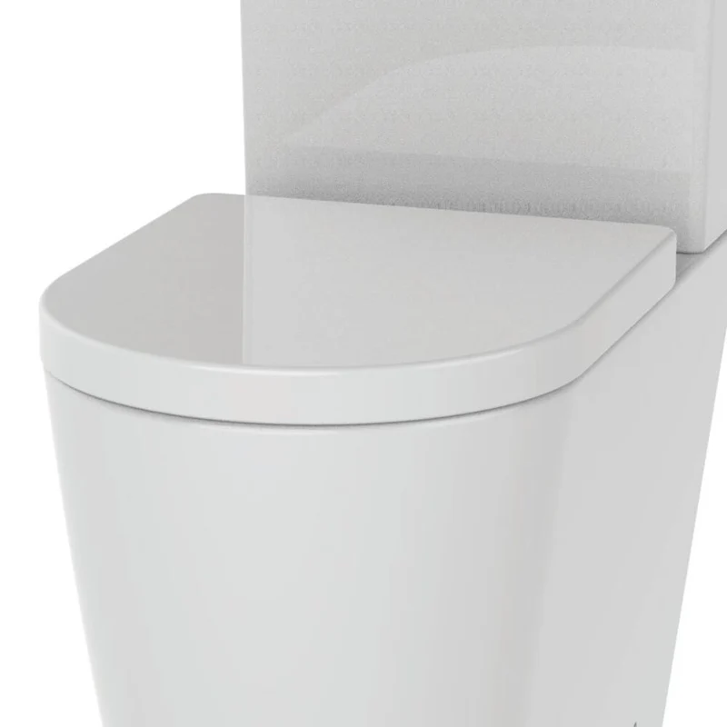 Lux Round Rimless Back To Wall Toilet & Soft Close Seat - Matt Black Fittings