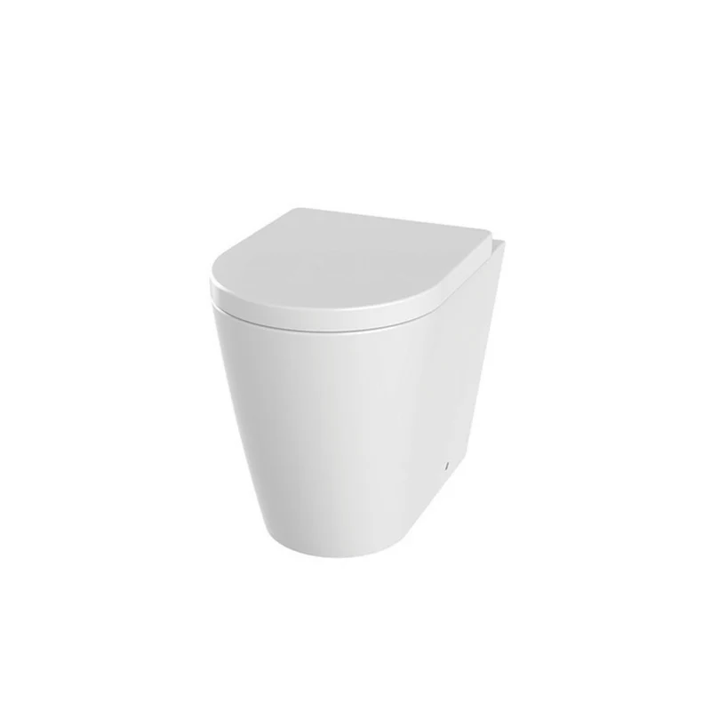 Lux Round Rimless Back To Wall Toilet & Soft Close Seat - Chrome Fittings