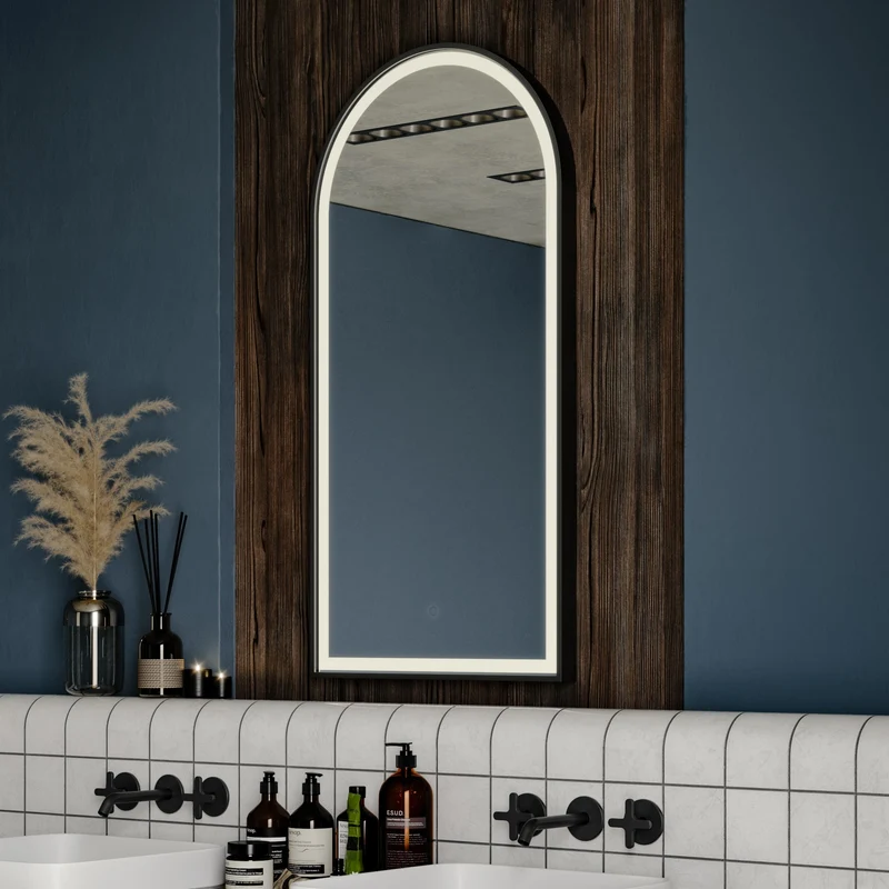 Origins Living Lomax Light Arch Mirror 50x100cm - Brushed Black