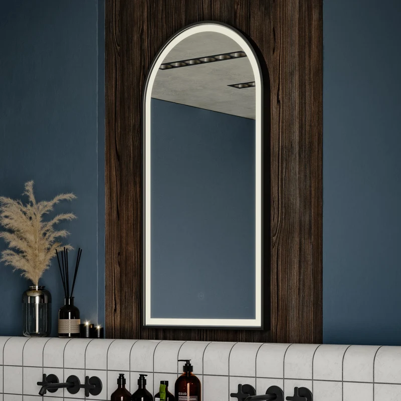 Origins Living Lomax Light Arch Mirror 40x80cm - Brushed Black