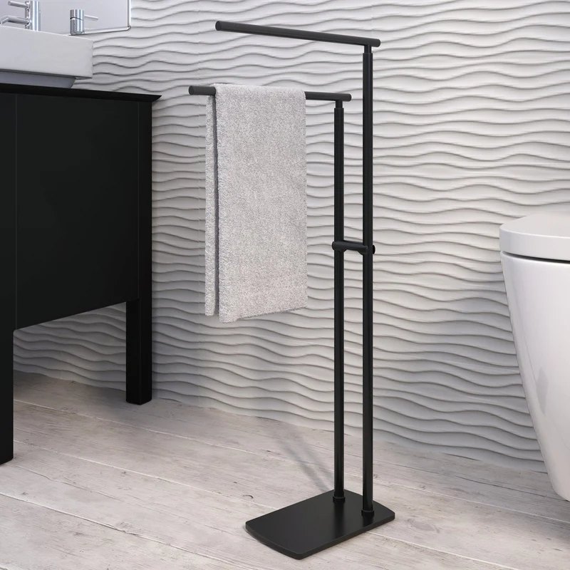 Origins Living Florida Towel Stand With 2 Fixed Arms - Matt Black