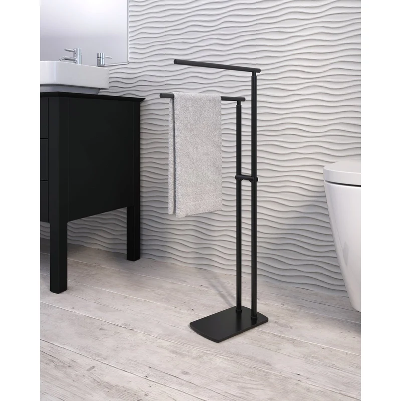 Origins Living Florida Towel Stand With 2 Fixed Arms - Matt Black