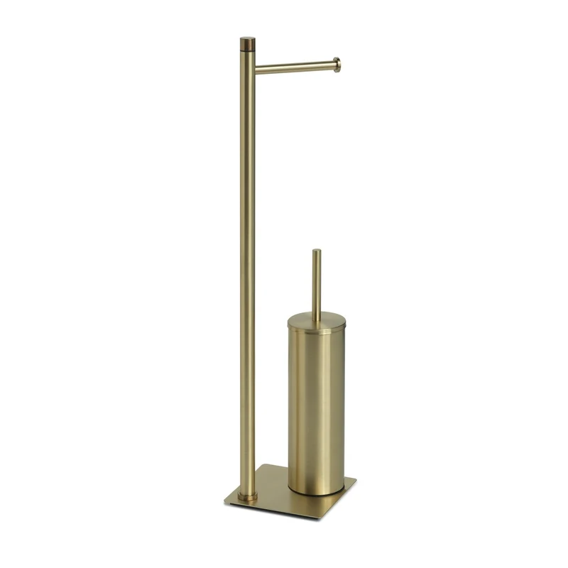 Origins Living Trilly Bathroom Butler With Toilet Brush & Roll Holder - Brushed Brass