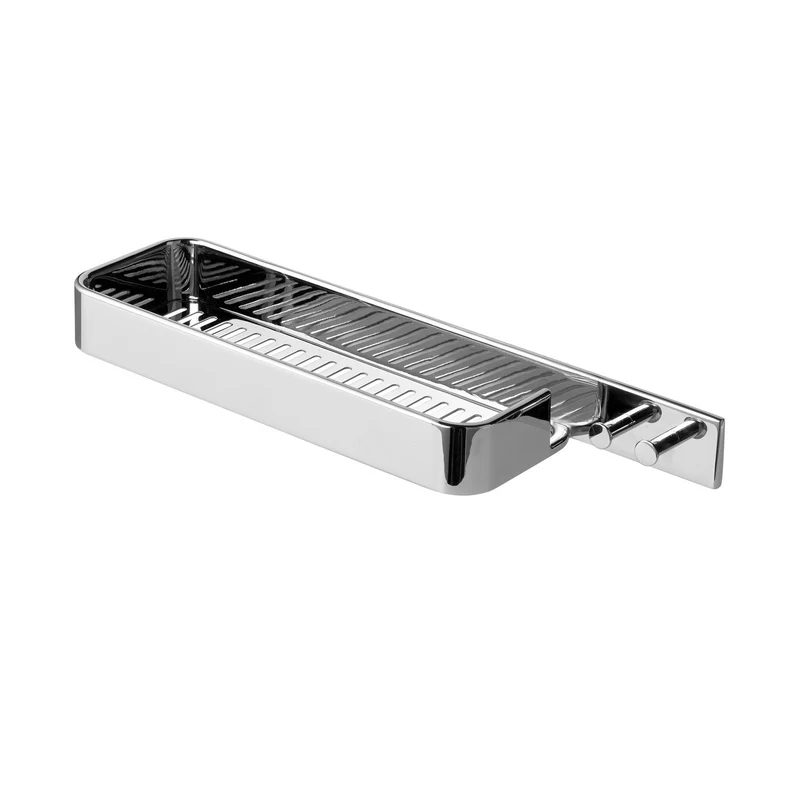 Origins Living Il Giglio Rectangular Shower Basket With Hooks - Chrome