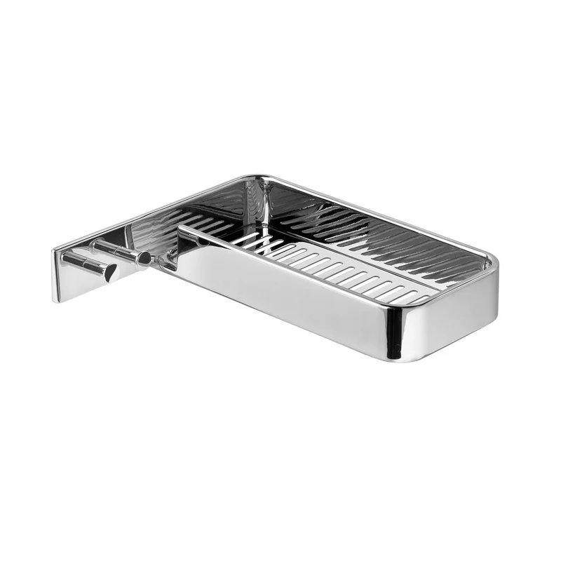 Origins Living Il Giglio Corner Shower Basket With Hooks - Chrome