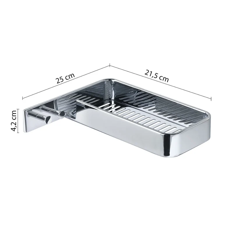 Origins Living Il Giglio Corner Shower Basket With Hooks - Chrome