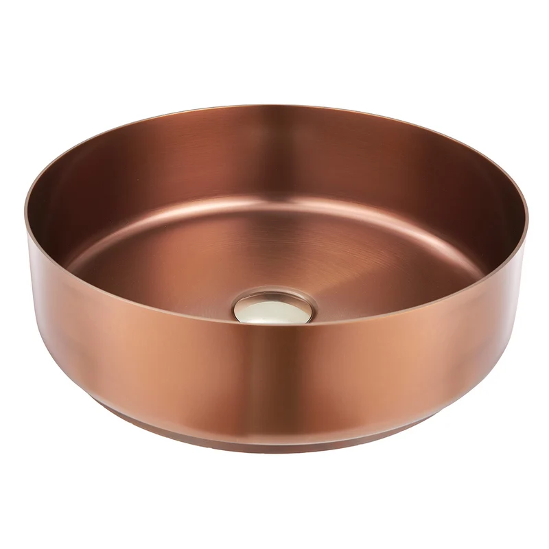 Eliseo Ricci Premium Stainless Steel 400mm Round Countertop Basin - Brushed Bronze