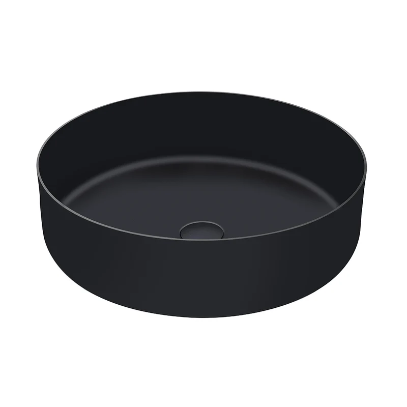Eliseo Ricci Premium Stainless Steel 400mm Round Countertop Basin - Matt Black