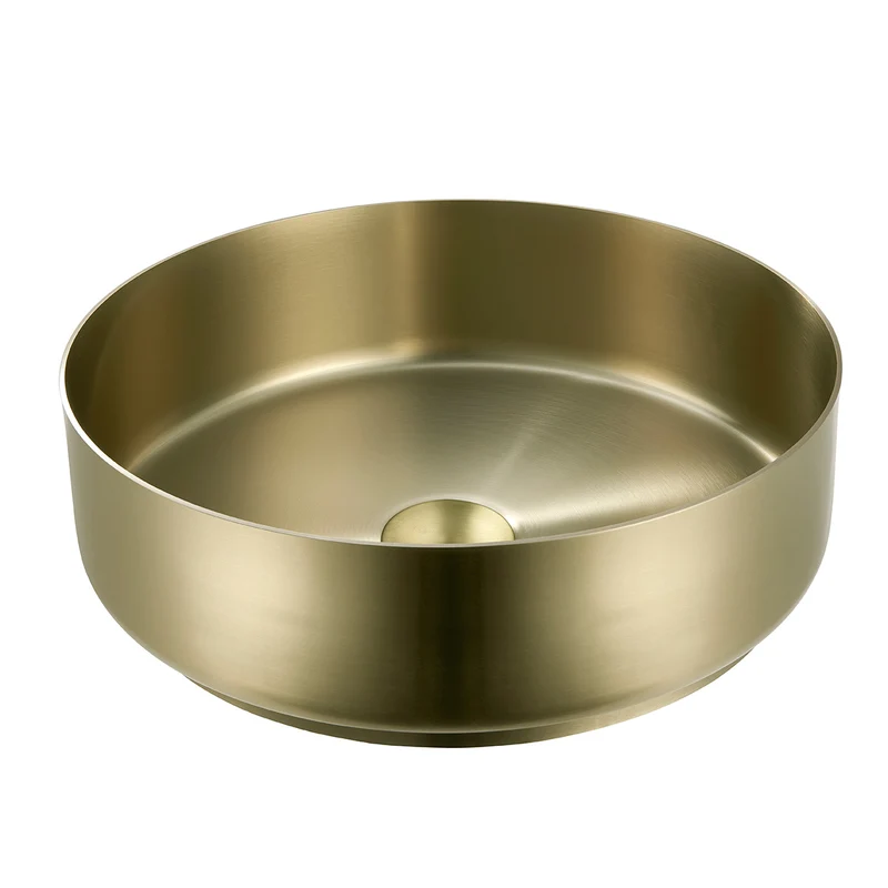 Eliseo Ricci Premium Stainless Steel 400mm Round Countertop Basin - Brushed Brass