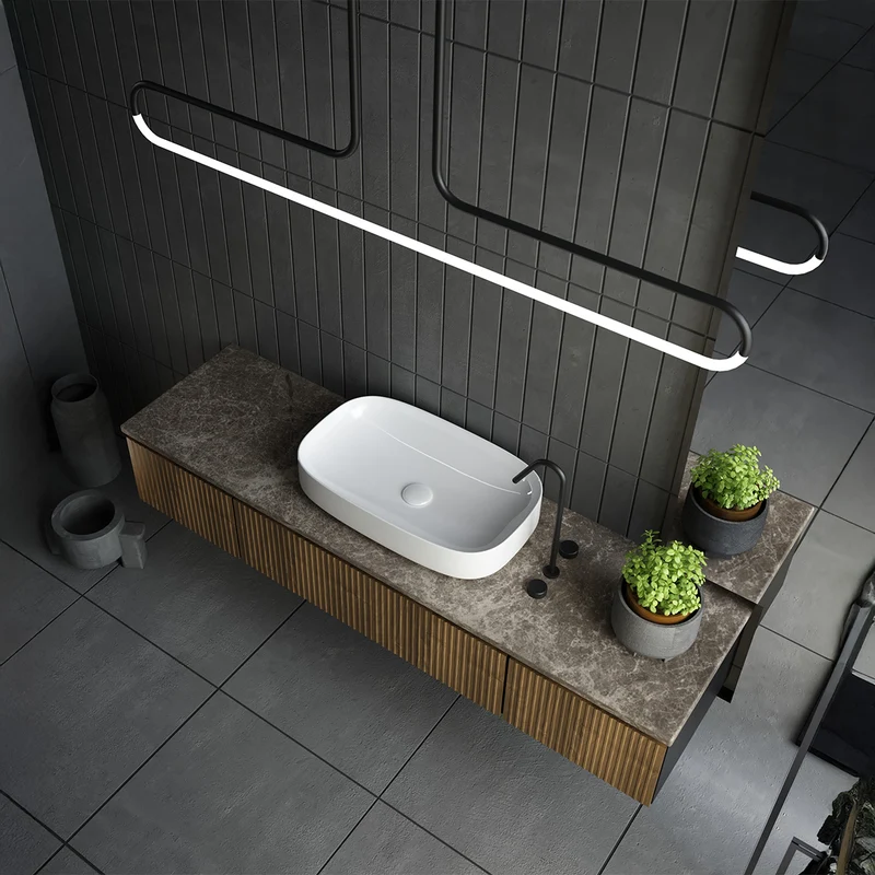 650mm Countertop Ceramic Washbasin - White