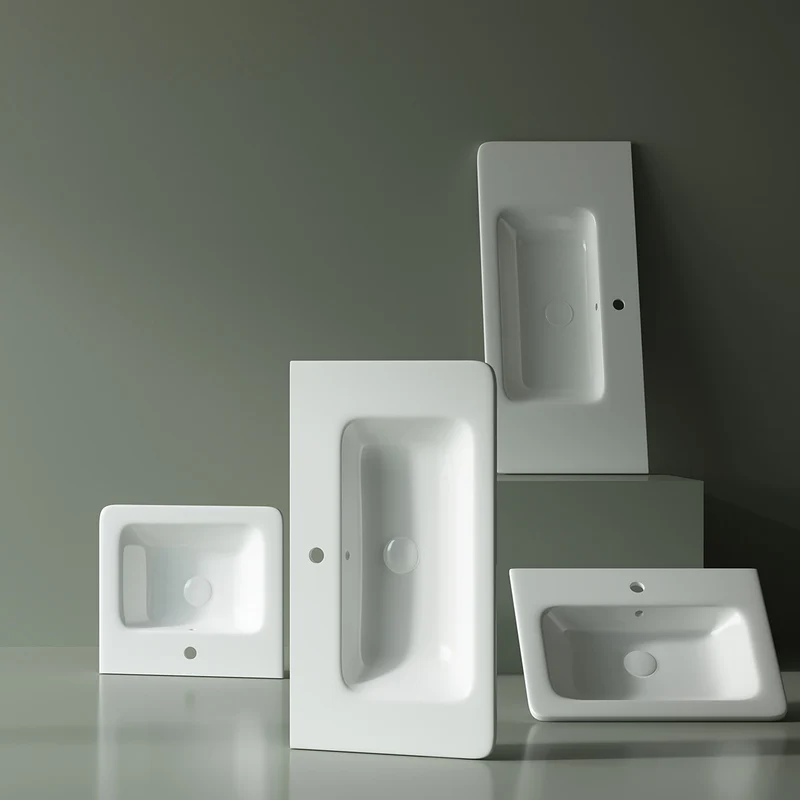 Urban 800mm Slim Ceramic Vanity Basin - White