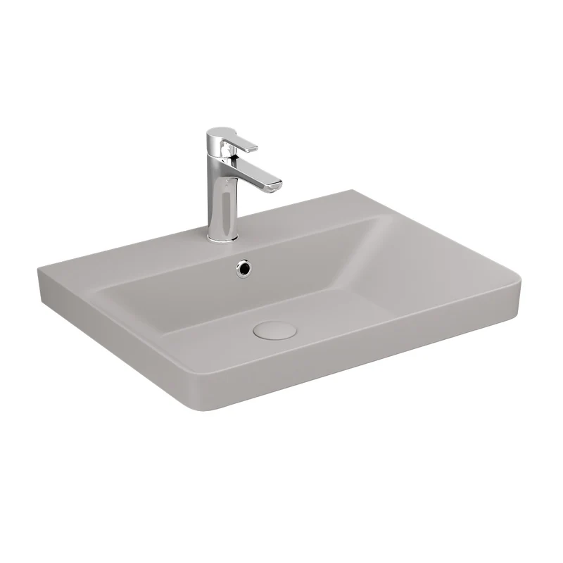 Luxury 600mm Ceramic Washbasin - Matt Latte