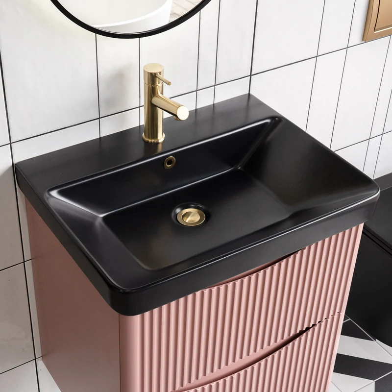 Luxury 600mm Ceramic Washbasin - Matt Black