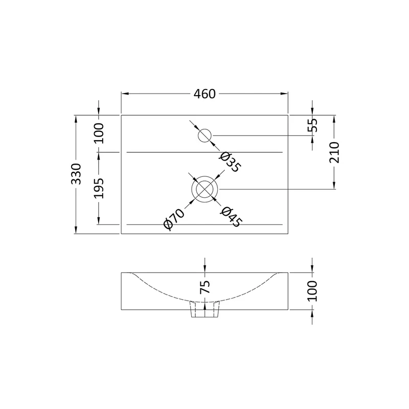 Nuie 330 x 460mm Counter Top Basin