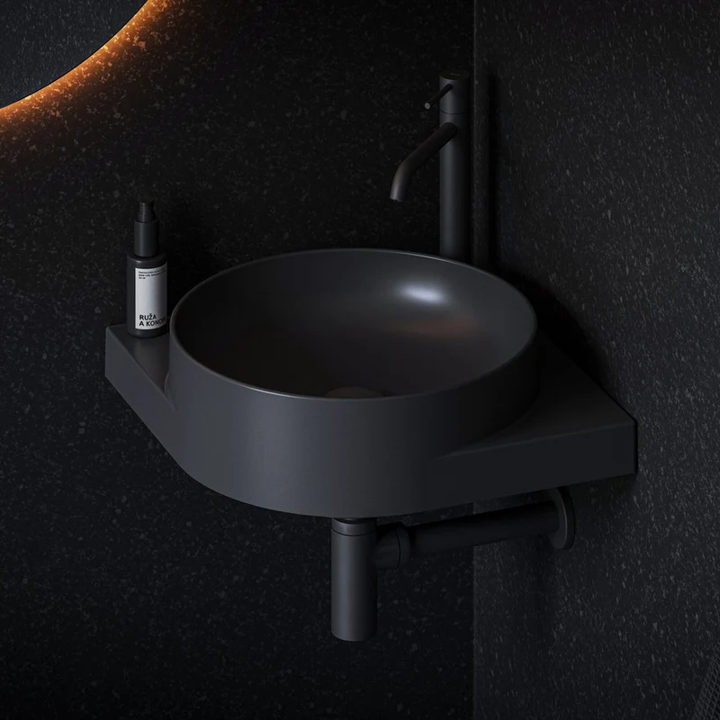 Ravak Yard 450mm Ceramic Washbasin - Matt Black