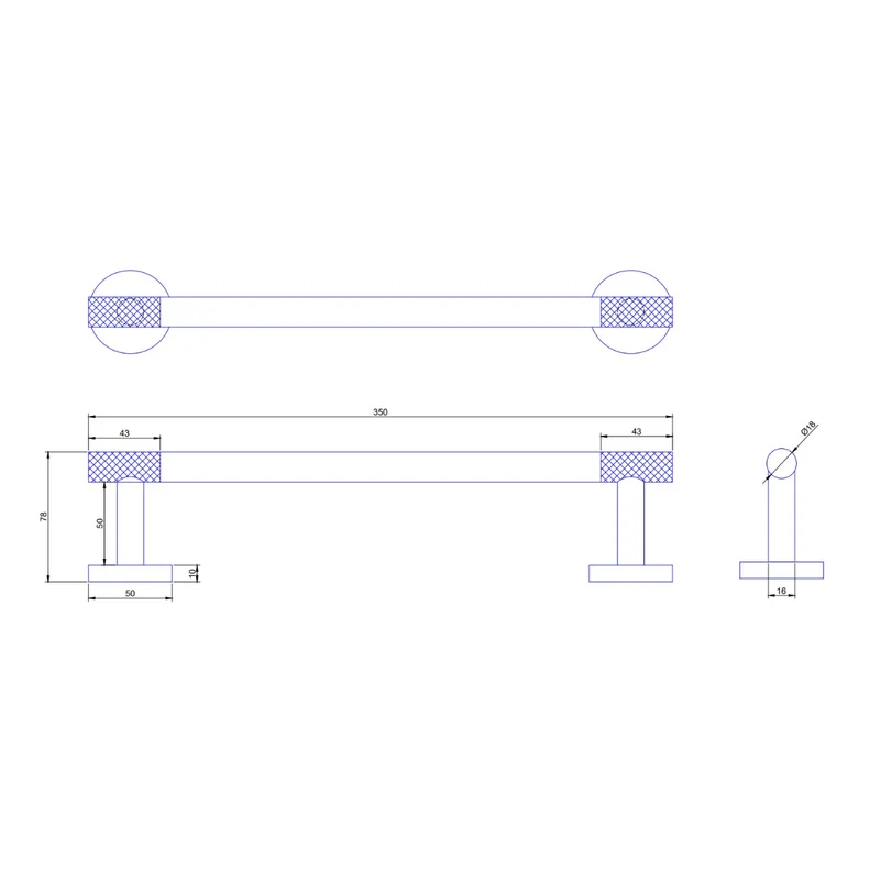 Origins Living Turner Towel Rail 35cm - Matt Black