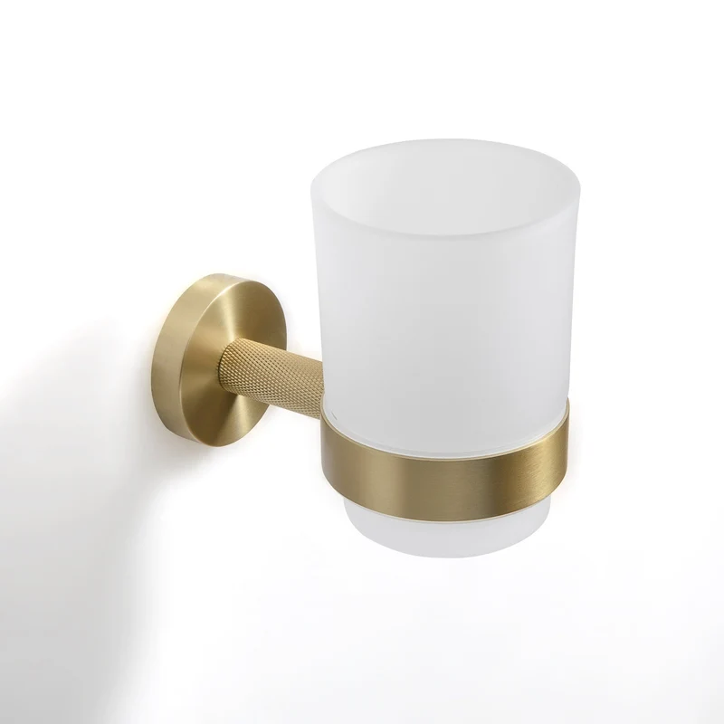Origins Living Turner Tumbler & Holder - Brushed Brass