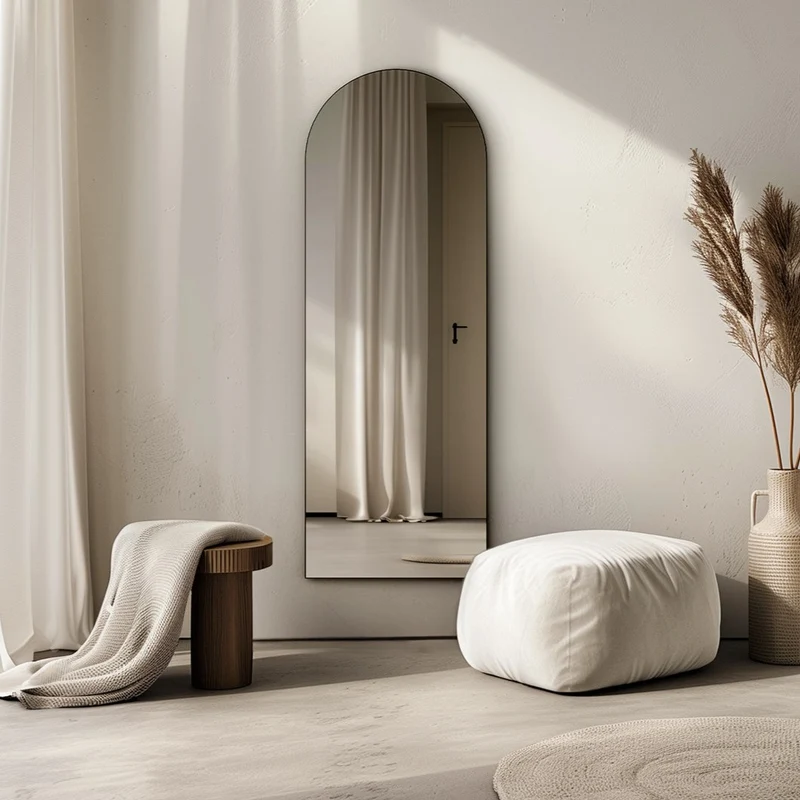 Origins Living Oslo Arch Mirror 50x140cm - Matt Black